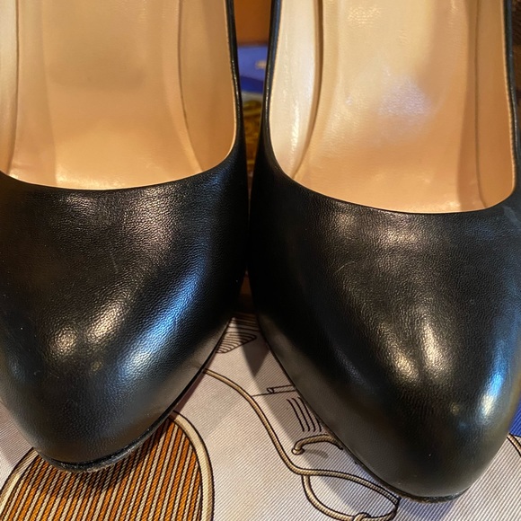 Red Bottoms-Authentic Christian Louboutin Black Leather Bianca Platform Size 39 - Picture 10 of 16
